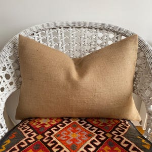 BURLAP pillow cover wholesale CUSTOM Burlap pillow cover 24x24 22x22 20x20 18x18 16x16 26x26 28x28 30x30 12x18 12x36 Lumbar Pillow Euro Sham image 7