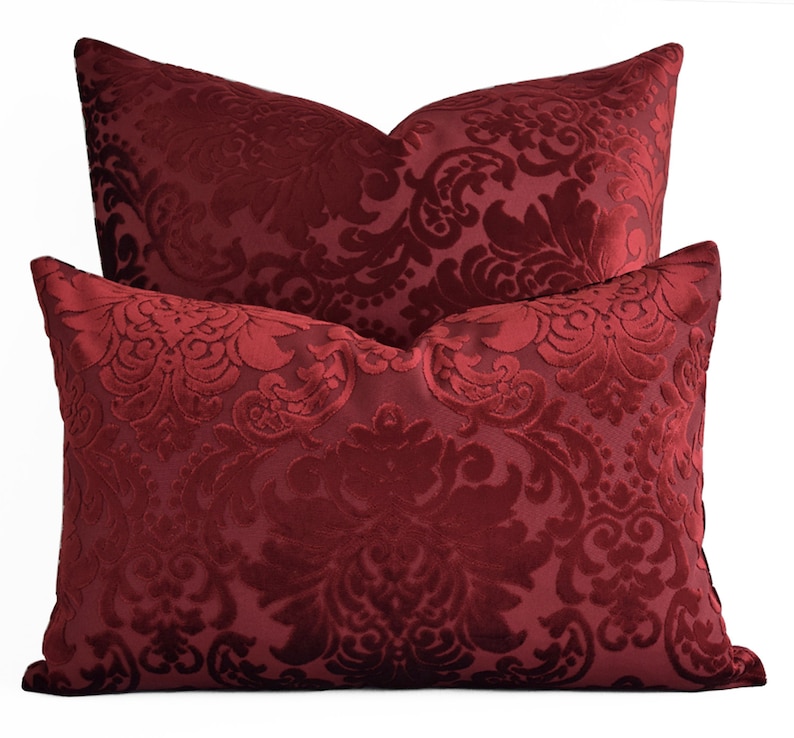 Luxury Dark Red Velvet Pillow Cover Red Pillow Covers 20x20 Etsy