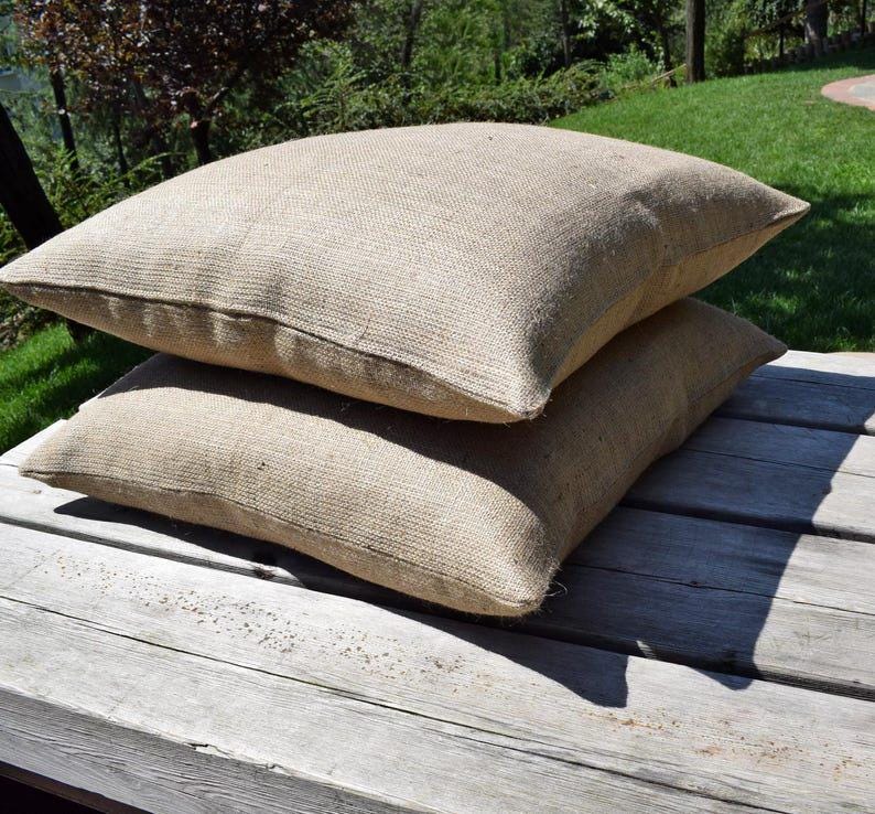 BURLAP pillow cover wholesale CUSTOM Burlap pillow cover 24x24 22x22 20x20 18x18 16x16 26x26 28x28 30x30 12x18 12x36 Lumbar Pillow Euro Sham image 12