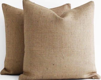 1 Plain Burlap pillow cover 20x20,Any Size Burlap pillow Case,Burlap pillows for Couch, Burlap pillows for Bed,pillows,Burlap Cushion Covers