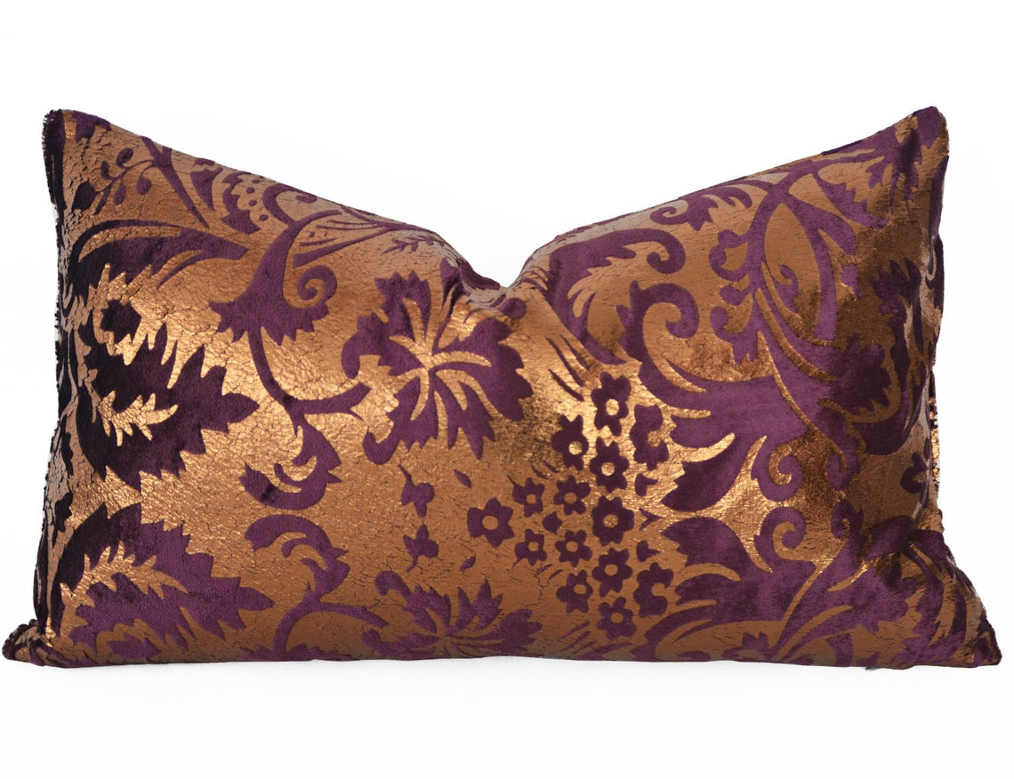 SALE Luxury Dark Purple Velvet Throw Pillows Velvet Pillow Etsy