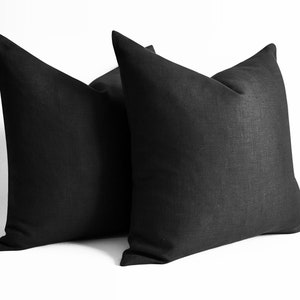 SALE! 1 Custom Blank Plain Linen Pillow Cover,Black Linen Pillow,12,14,16,18,20,22,24,26,28,30,36,Decorative Linen Pillow,Throw Pillow Linen