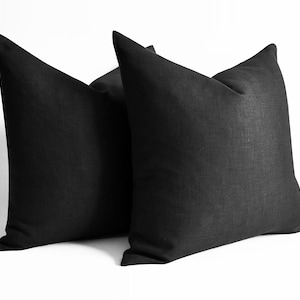 SALE! 1 Custom Blank Plain Linen Pillow Cover,Black Linen Pillow,12,14,16,18,20,22,24,26,28,30,36,Decorative Linen Pillow,Throw Pillow Linen