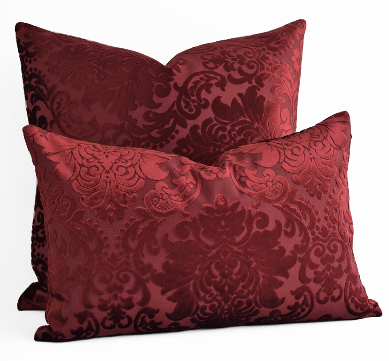 Luxury Dark Red Velvet Pillow Cover Red Pillow Covers 20x20 Etsy