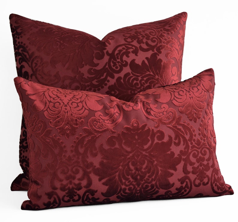 Luxury Dark Red Velvet Pillow Cover Red Pillow Covers 20x20 Etsy