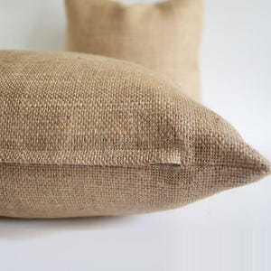 BURLAP pillow cover wholesale CUSTOM Burlap pillow cover 24x24 22x22 20x20 18x18 16x16 26x26 28x28 30x30 12x18 12x36 Lumbar Pillow Euro Sham image 1