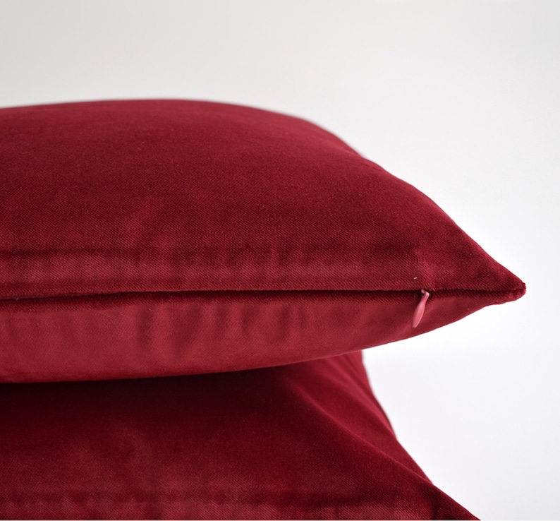 Luxury Dark Red Velvet Pillow Cover Red Pillow Covers 20x20 Etsy