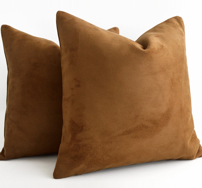 Custom Brown Faux Leather Pillow Covers 12x1812x3616 X Etsy