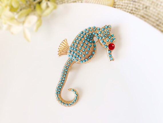 Seahorse brooch cheap