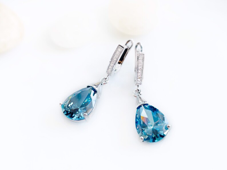 Boucle d'oreille pendante de pierre précieuse de topaze - Etsy France