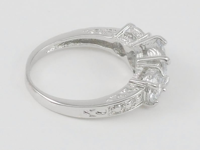 gift for mom gift for her 2.75ct three stone brilliant cut engagement ring