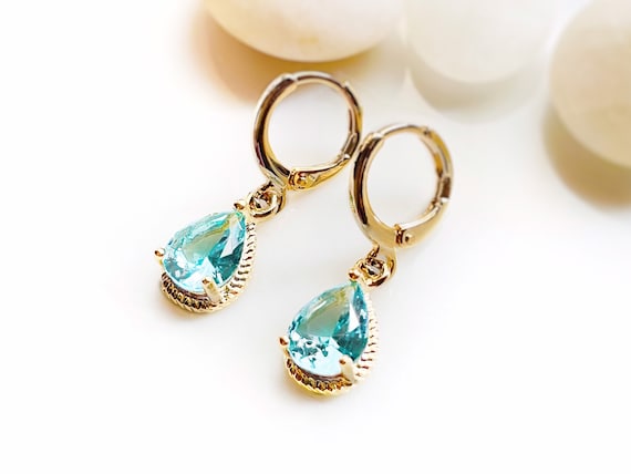Aquamarine dangling sales earrings