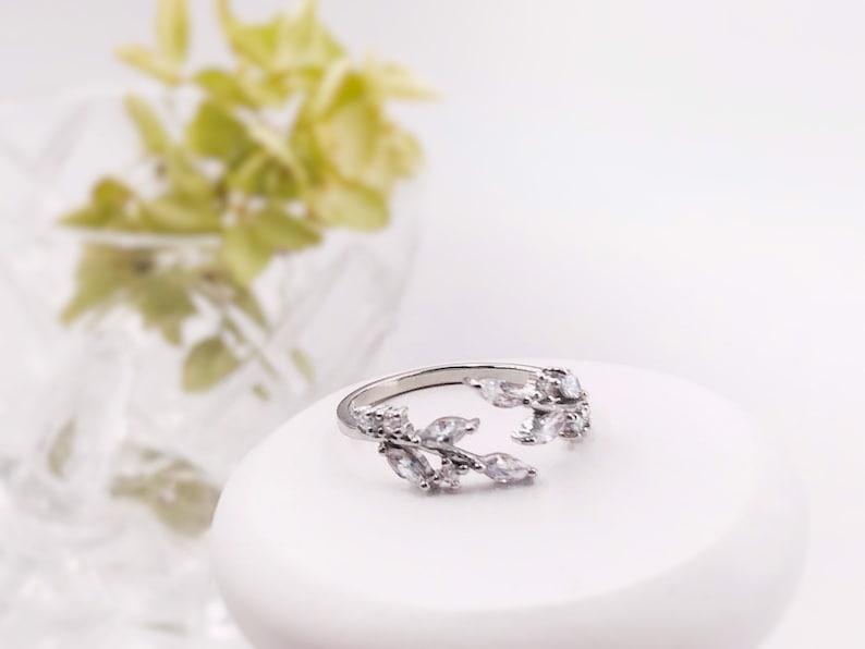 Simulated diamond ring in 18k white gold over sterling sliver gift for her vermeil diamond ring wedding ring gift for mom