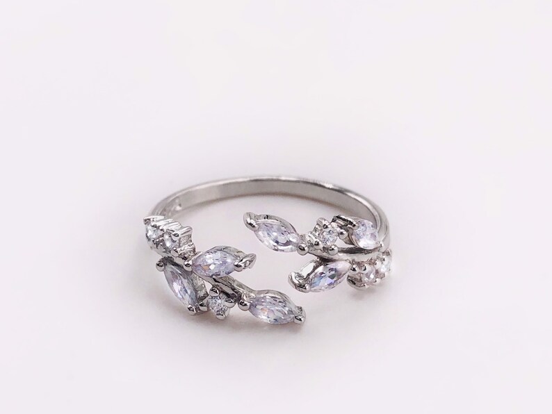 Simulated diamond ring in 18k white gold over sterling sliver gift for her vermeil diamond ring wedding ring gift for mom