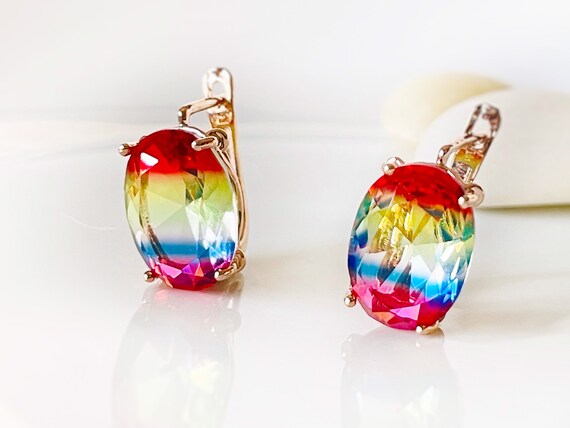 Rainbow 2024 gem earrings