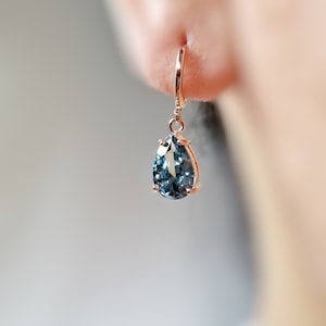 Amethyst teardrop dangle earring in 14k gold, February birthstones, purple gemstone earrings, gift for her, gift for mom image 9