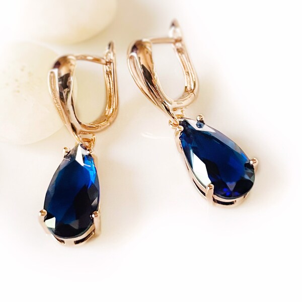 Navy Blue Earrings Etsy