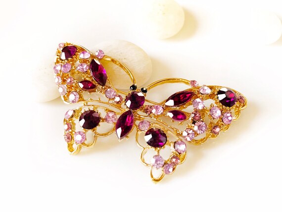 Crystal on sale butterfly brooch