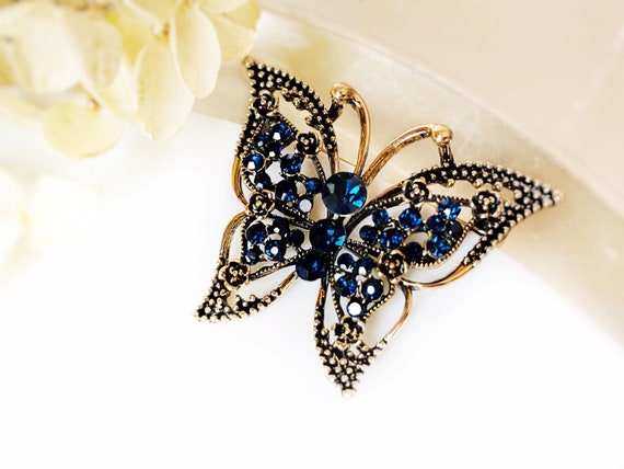 Crystal butterfly brooch best sale