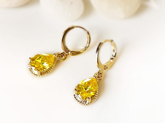 Citrine teardrop best sale earrings