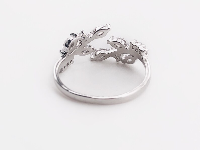 Simulated diamond ring in 18k white gold over sterling sliver gift for her vermeil diamond ring wedding ring gift for mom