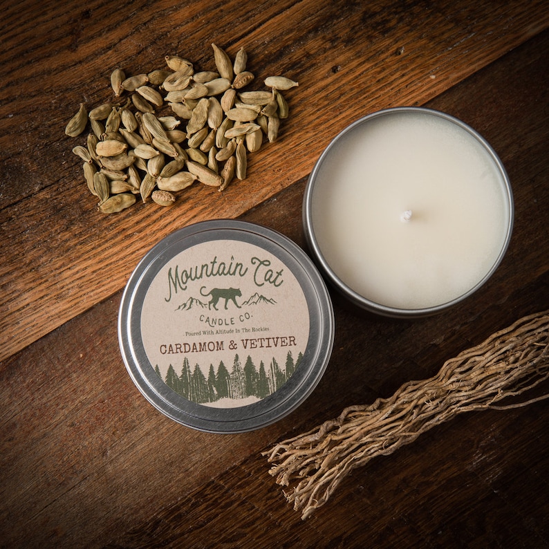 CARDAMOM /& VETIVER \u2022 Vetiver Scented Candle \u2022 Aromatherapy Candle \u2022 Kitchen Candle \u2022 Handmade Soy Wax Candles \u2022 Mason Jar Candles \u2022 Gifts