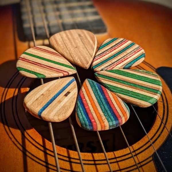 Recycled Skateboard Guitar Pick