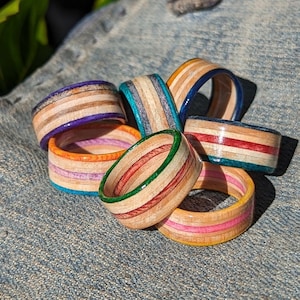 Recycled skateboard rings/ Glossy finish