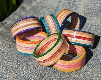 Recycled skateboard rings/ Glossy finish