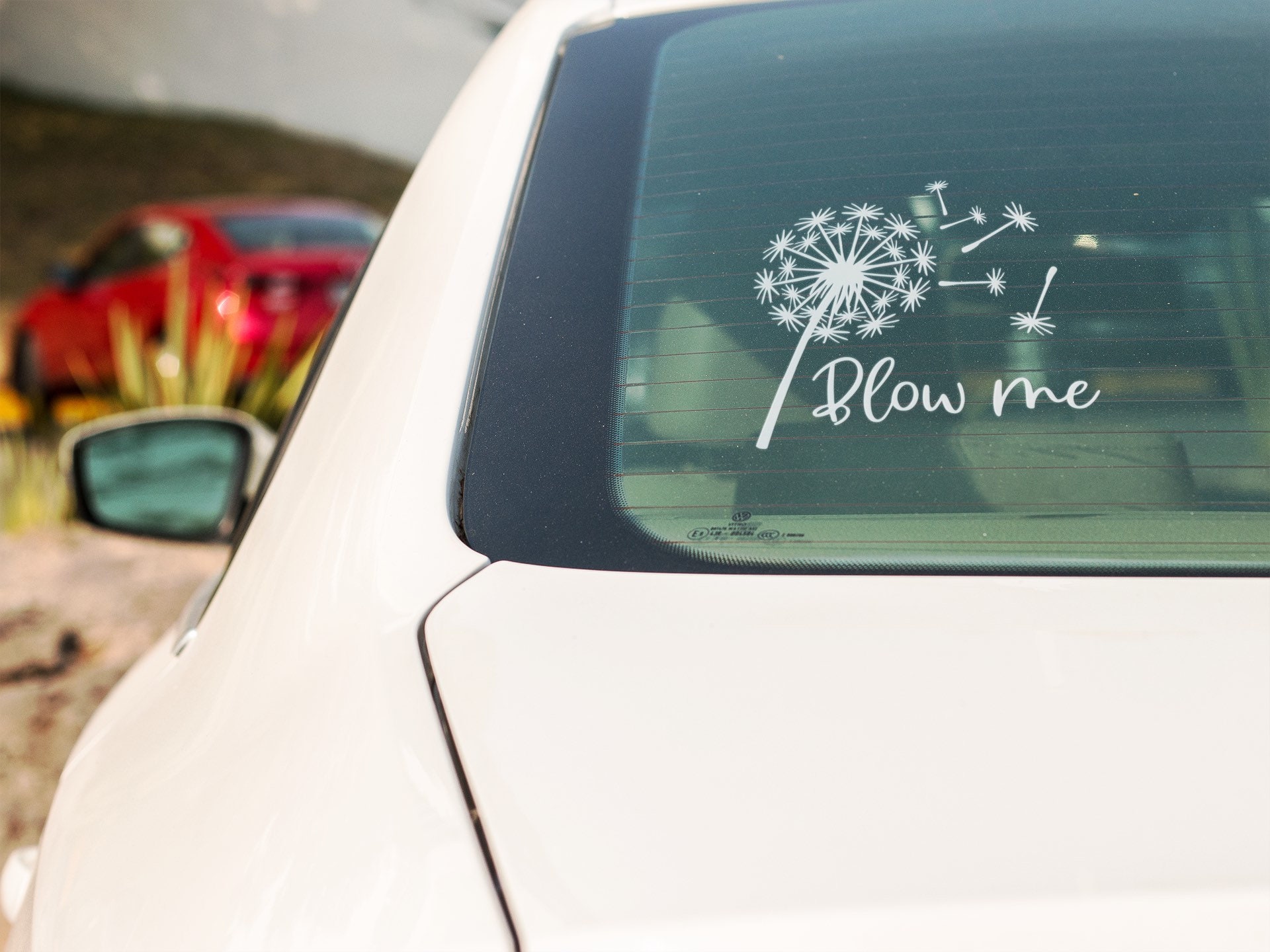 Blow Me Dandelion Car Decal, Car Decal, Bumper Sticker Etsy