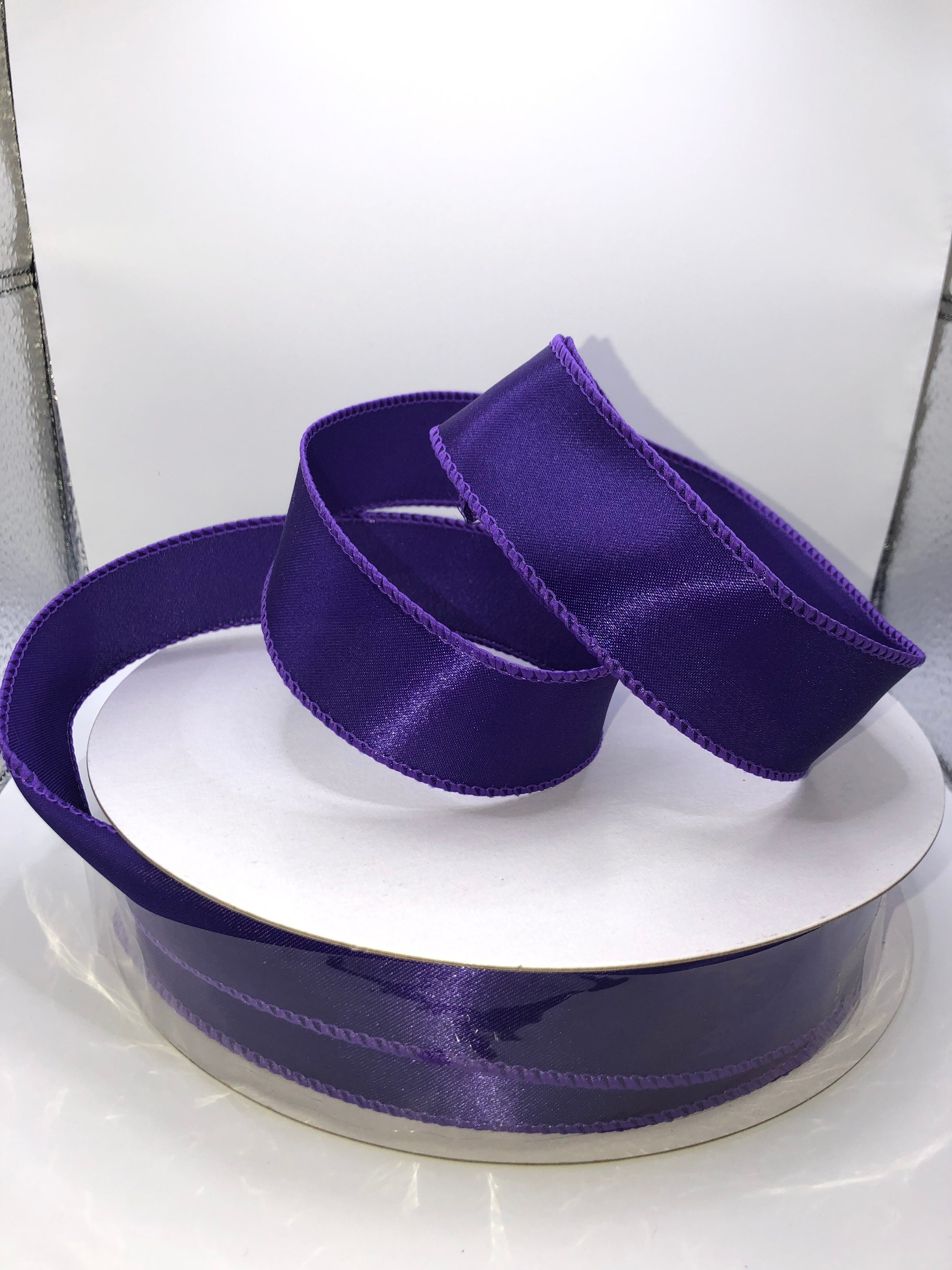 Rectangle Ribbon Purple Purple Wired Satin Ribbon, 1.5 Inch, 50 Yards - Etsy