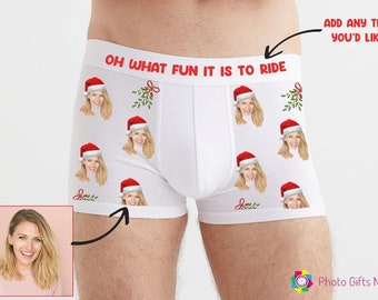 Personalised Christmas Face Boxers || Add any text, Custom gift  Underwear Photo, Boxer Briefs, Photo Boxers, Gift for Boyfriend/Husband
