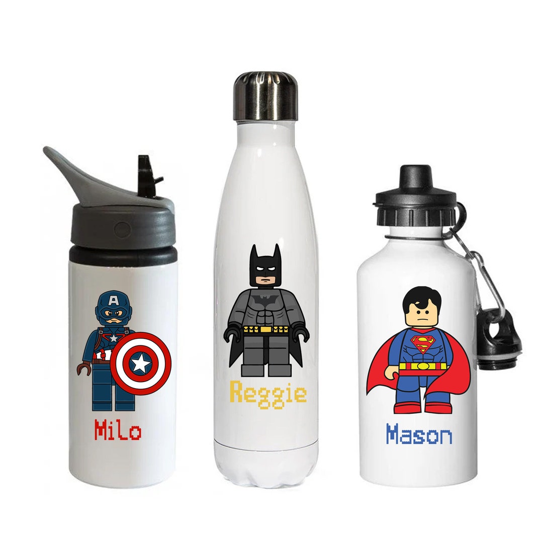 PERSONALISED Hero Water Bottle 625ml, 600ml, 500ml Sport Bottle Gym ...