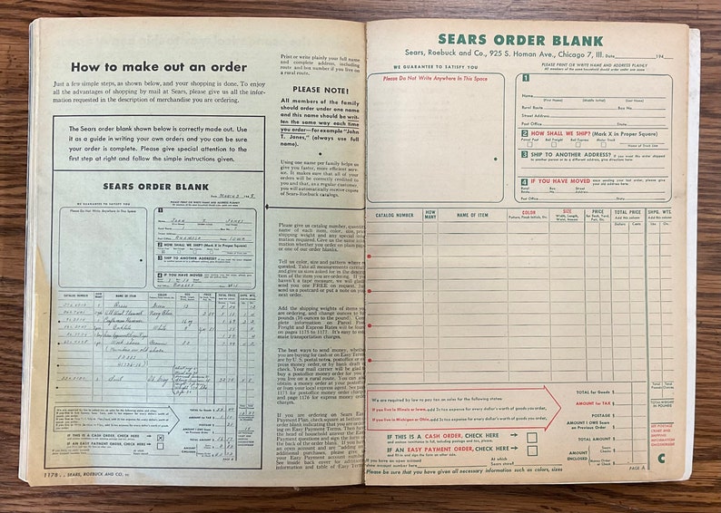 Original Sears, Roebuck and Co Catalog 196 Spring/summer 1948 Etsy