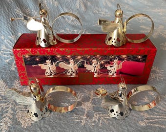 Home for the Holidays Silverplate Angel Napkin Rings Set of 4