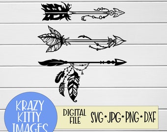 Feather Arrow Svg Etsy