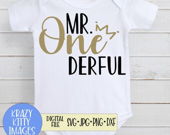 Download Mr. One-derful SVG cutting file ai dxf and png Instant | Etsy
