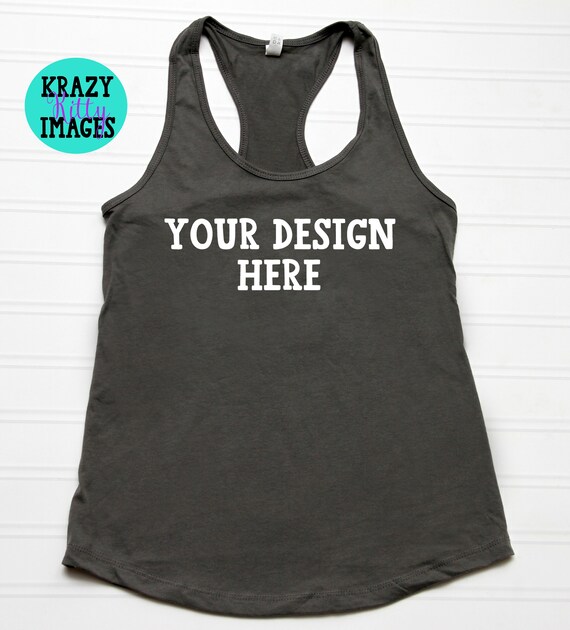 Next Level Gray 1533 Mockup Gray Tank Mockup| - PSD Mockups