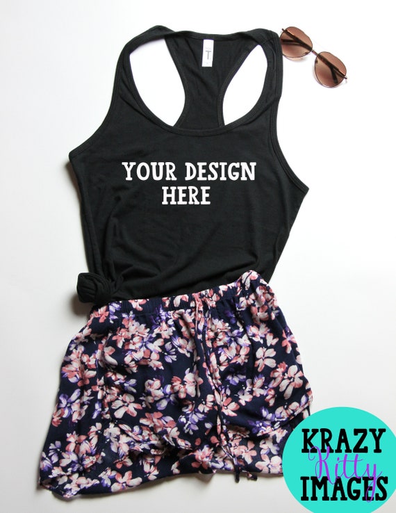 Womens Tank Top Mockupnext Level 1533 Black Racerback Tankfitness
