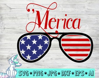 Merica SVG, Fourth of July SVG, 4th of July Svg, Patriotic SVG, America Svg, Svg Files, Merica svg Sunglasses clipart, Independence day svg