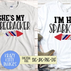 4th of july couples svg, im his sparker, shes my firecracker svg, independence day svg, fourth of july svg, png, jpg, eps, dxf, digital