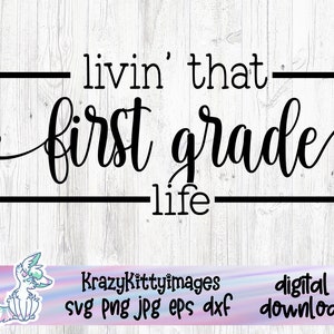 Erste Klasse Leben SVG: Lehrerin zurück in die Schule Design (digitaler Download)