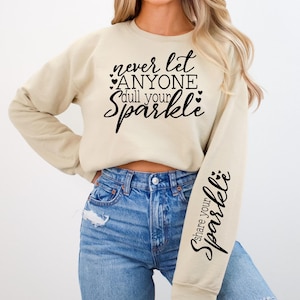 Never Let Anyone Dull Your Sparkle SVG | Inspirational Quote Cut File | Motivational Boho & Glitter Design | Cricut Silhouette