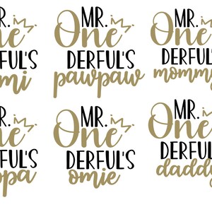 pacote svg da família mr onederfuls, omie, pawpaw, poppa, mimi, primeiro aniversário svg, pacote svg de primeiro aniversário, png, jpg, eps,dxf, download digital