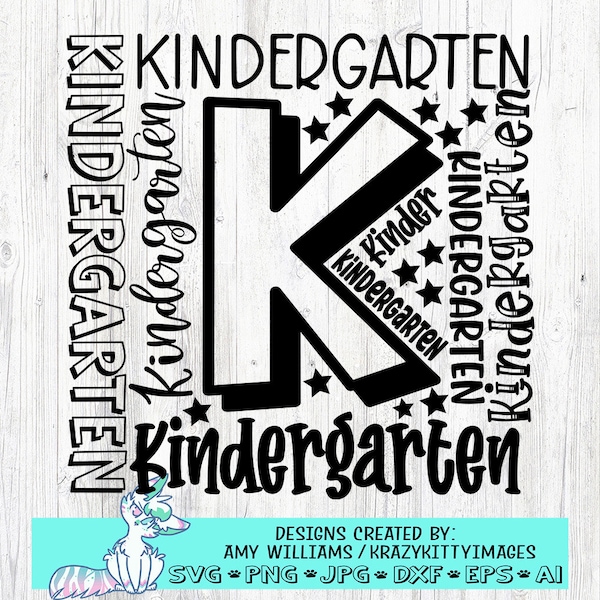 Kindergarten SVG: First Day of School, Kids Design (Digital File)