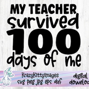 100 Days of School SVG: Teacher Design (Digital Download)
