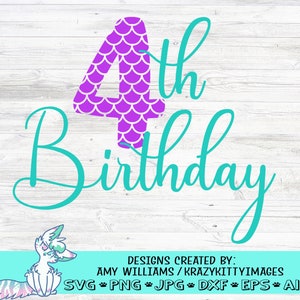 Mermaid svg, Mermaid birthday, Birthday girl, printable for iron on Transfers, Mermaid, svg, Mermaid Party, 4th birthday svg, birthDAY svg