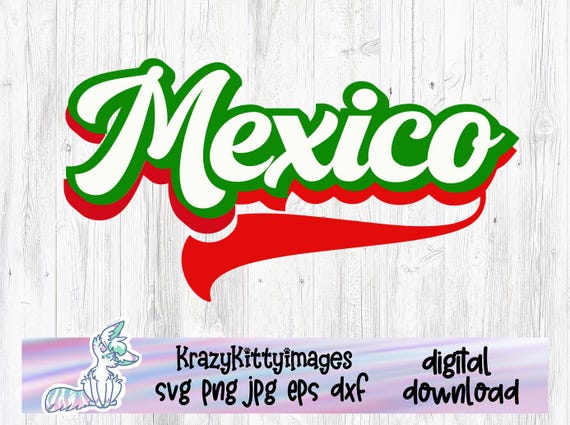 CASCA mimoza PLATA バングル SVG Retro Mexico Script SVG: Mexican Flag Colors, Vacation Clipart