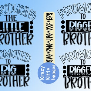 Promovido a Big Brother svg bundle, Bigger Brother svg, Middle Brother svg, Biggest Brother svg, Baby Announcement, png, jpg,eps,dxf,digital