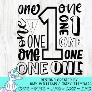 Numéro 1, anniversaire svg, un svg, svg de un an, premier anniversaire Svg, 1 svg, anniversaire fille, anniversaire garçon, png, jpg, dxf, téléchargement immédiat